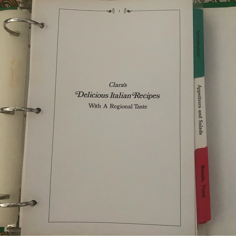 Clara's Delicious Italian Recipes with a Regional Taste by Clara Facciani 1986
